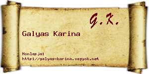 Galyas Karina névjegykártya